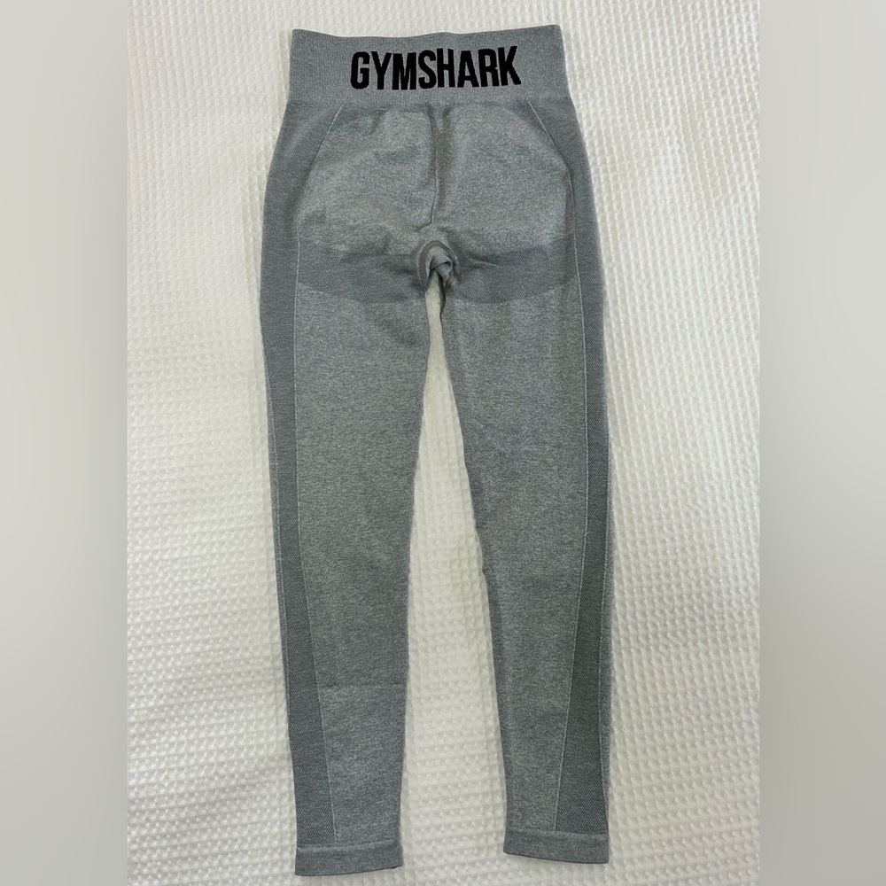 GYMSHARK Flex High Waisted Leggings Size M in Light Grey Marl/Black - Picture 7 of 9
